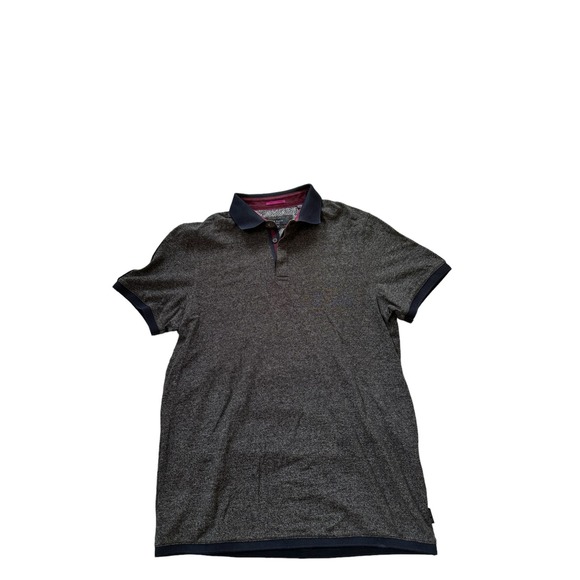 Ted‎ Baker Navy/Gray Polo Short Sleeve Shirt - Picture 1 of 5